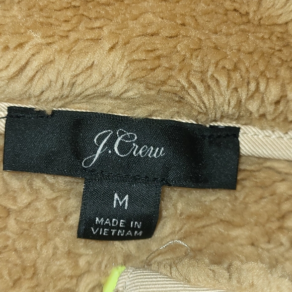 J CREW Teddy Bear Half Zip Pullover Sweater Top Shirt Size Medium Tan Yellow - Picture 5 of 6